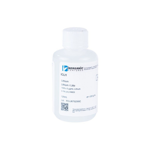 1000 ppm (µg/mL) Lithium for IC, 125mL