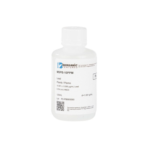 10µg/mL Lead, 0.5% v/v Nitric Acid, 125mL