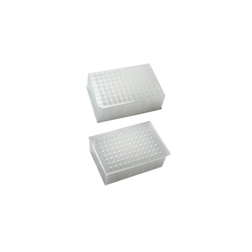 96 Deep Well Plate, 1mL, Round Wells, U-Bottom, Raised Rim, Non-Sterile, 50-pk