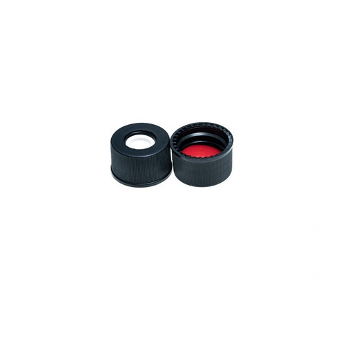 13-425mm Black Top Hat Closure, PTFE/Silicone Septa, 1000-pk