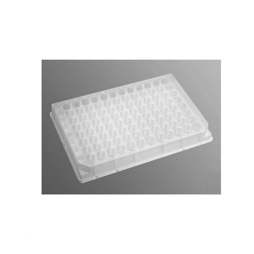 96 Well Non-Sterile Clear Polypropylene 500µL Deep Well Storage Microplate, 50-cs