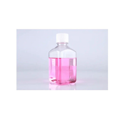 500mL PETG Square Media Bottles, Sterile, 24-cs