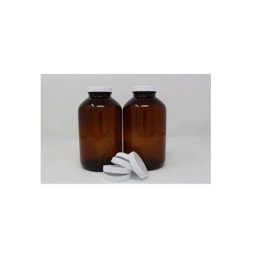 32oz Wide Mouth Amber Glass Packer (D), Includes Cleanliness Certificate, 12-pk