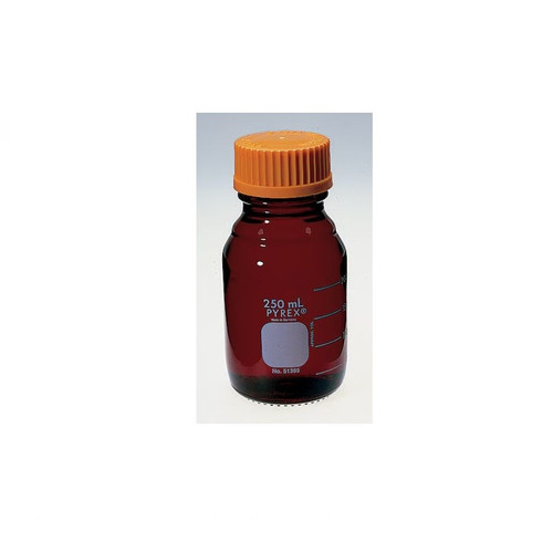 Pyrex Low Actinic Media Storage Bottle, Graduated with Screw Cap, 4 x 1L