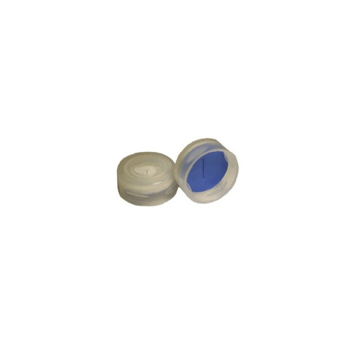 Clear Snap Closure, Blue PTFE/White Silicone, Pre-slit, 100-pk