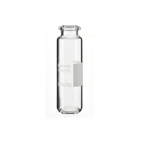 20mL Clear Glass Crimp Top Headspace Vials, Round Bottom, 100-pk