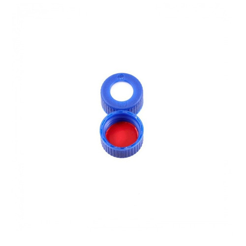 SureSTART 9 mm AVCS Screw Caps, Red Silicone Rubber / Ivory PFTE, Blue 100-pk