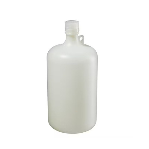 Nalgene 38-430 mm Fluorinated Narrow-Mouth HDPE Bottles with Closure, 4L, 6-pk
