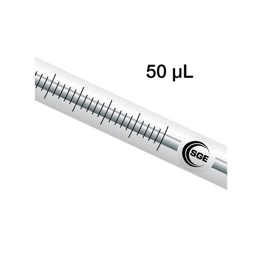 50µL Fixed Needle Syringe, Gas Tight Plunger, OD Bevel Tipped Needle