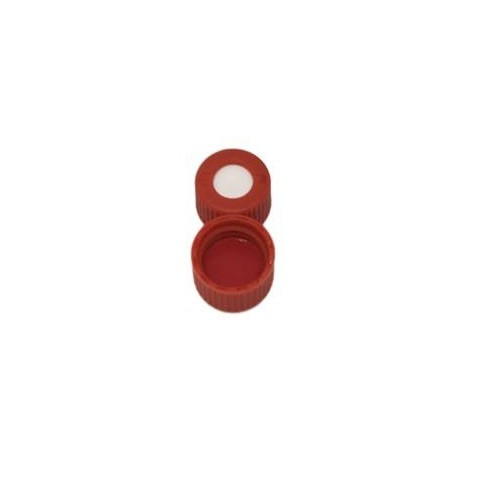 Thermo™ 9mm Red AVCS Screw Cap, PTFE/Silicone, 100-pk