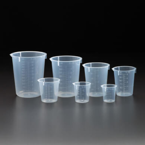 Assorted Size Plastic Beakers, 70-Case