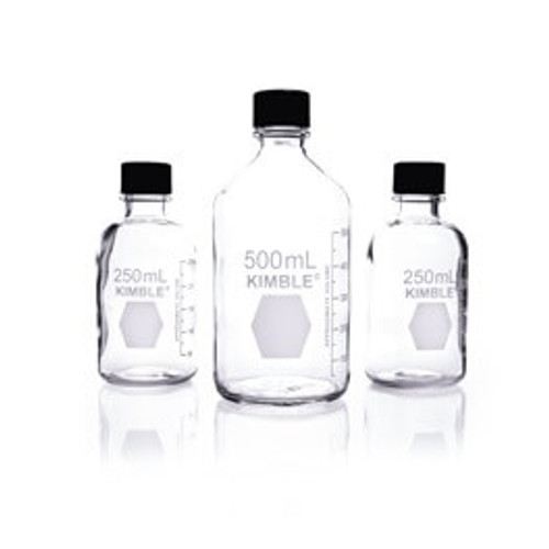 KIMBLE® Storage / Media Bottles, PTFE Lined Cap, 125mL, 123mm, 48-pk