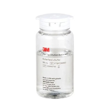 3M™ Flip-Top Dilution Bottle with Butterfield's Buffer, FTBFD9960, 99mL,  60-Case