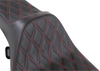 DRAG SPECIALTIES Extended Reach Predator III Seat - Double Diamond - Red 08011371