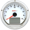 KOSO NORTH AMERICA TNT-01R Universal Electronic Speedometer/Tachometer - White Face/Chrome Casing BA035W00