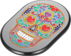 FIGURATI DESIGNS Antenna Cover - Left Rear Fender - Sugar Skull - Black/Multi Color Enameling FD30-AC-BLK-LT