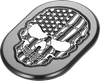 FIGURATI DESIGNS Antenna Cover - Right Rear Fender - Contrast Cut American Flag Skull - Black/Enameling FD28-AC-BLK-RT