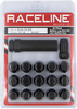 RACELINE WHEELS Lug Nuts - Spline Socket - 1/2"-20 - with Spline Key - Black - 16 Pack RLUG-CS120B