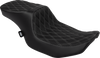 DRAG SPECIALTIES Predator 2-Up Seat - Vinyl - Double Diamond Silver Stitch - w/o Backrest - FLTR/FLHX '23-'24 4692C