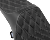 DRAG SPECIALTIES Predator III Seat - Extended Reach - Double Diamnd - Silver Stitching - FLH/FLT '08-'24 4687C