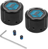  FIGURATI DESIGNS Axle Nut Cover - Front - Stainless Steel - Legends Suspension Logo - Black FD02-FAC-BLK 