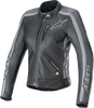 ALPINESTARS Stella Dyno Leather Jacket - Black Tar Gray/Dark Gray - 2XL 3113924-1296-2X