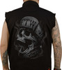  LETHAL THREAT FTW Skull Printed Sleeveless Button Down Shirt - Black - Large CO60193L 