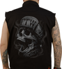 LETHAL THREAT FTW Skull Printed Sleeveless Button Down Shirt - Black - 3XL CO60193XXXL