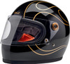  BILTWELL Gringo S Helmet - Gloss Black Flames - Small 1003-567-502 
