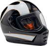 BILTWELL Lane Splitter Helmet - Gloss Black/White Flames - Large 1004-570-504 BILTWELL Lane Splitter Helmet - Gloss Black/White Flames - Large 1004-570-504