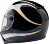  BILTWELL Lane Splitter Helmet - Gloss Black/White Flames - Medium 1004-570-503 
