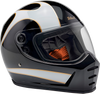 BILTWELL Lane Splitter Helmet - Gloss Black/White Flames - Small 1004-570-502