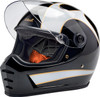  BILTWELL Lane Splitter Helmet - Gloss Black/White Flames - Small 1004-570-502 