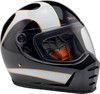  BILTWELL Lane Splitter Helmet - Gloss Black/White Flames - Small 1004-570-502 