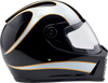 BILTWELL Lane Splitter Helmet - Gloss Black/White Flames - XS 1004-570-501 BILTWELL Lane Splitter Helmet - Gloss Black/White Flames - XS 1004-570-501