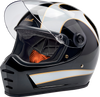 BILTWELL Lane Splitter Helmet - Gloss Black/White Flames - XS 1004-570-501 BILTWELL Lane Splitter Helmet - Gloss Black/White Flames - XS 1004-570-501