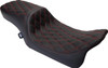  DRAG SPECIALTIES Predator 2-Up Seat - Vinyl - Double Diamond Red Stitch - w/o Backrest - FLH '08-'23 0801-1494 