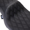  DRAG SPECIALTIES Predator 2-Up Seat - Vinyl - Double Diamond Black Stitch - w/o Backrest - FLH '08-'23 0801-1490 