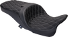 DRAG SPECIALTIES Freedom Seat - Vinyl - Double Diamond Silver Stitch - FLH '09-'23 0801-1482