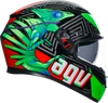 AGV K3 Helmet - Kamaleon - Black/Red/Green - Large 2118381004013L