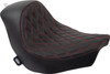  DRAG SPECIALTIES Solo Seat - Double Diamond - Red Stitching - FL/FX '18-'23 0802-1515 