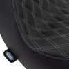  DRAG SPECIALTIES Predator III Seat - Double Diamond - Black w/ Silver Stitching - FL/FX '18-'22 0802-1493 