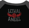  LETHAL THREAT Women's Fast & Fearless Raglan Sleeve Shirt - Black/Gray - Small LA70203S 