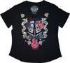  LETHAL THREAT Women's Speed & Sound V-Neck T-Shirt - Black - 3XL LA70200-3X 