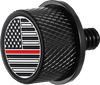 FIGURATI DESIGNS Seat Mounting Knob - Black - Red Line American Flag FD73-SEAT KN-BK