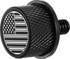 FIGURATI DESIGNS Seat Mounting Knob - Black - Black/White American Flag - Contrast Cut FD26-SEAT KN-BK