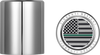 FIGURATI DESIGNS Docking Hardware Covers - American Flag - Green Line - Short - Stainless Steel FD72-DC-2530-SS