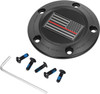  FIGURATI DESIGNS Timing Cover - 5 Hole - Red Line American Flag - Black FD75-TC-5H-BLK 