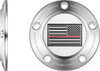  FIGURATI DESIGNS Timing Cover - 5 Hole - Red Line American Flag - Stainless Steel FD73-TC-5H-SS 