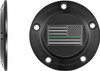  FIGURATI DESIGNS Timing Cover - 5 Hole - Green Line American Flag - Black FD72-TC-5H-BLK 